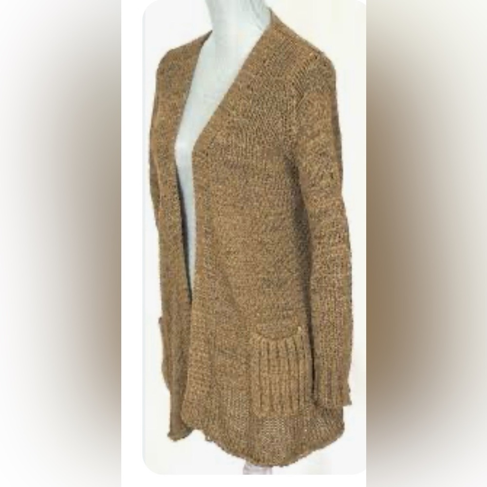 Cotton Emporium Women's Tan Cardigan - size Large